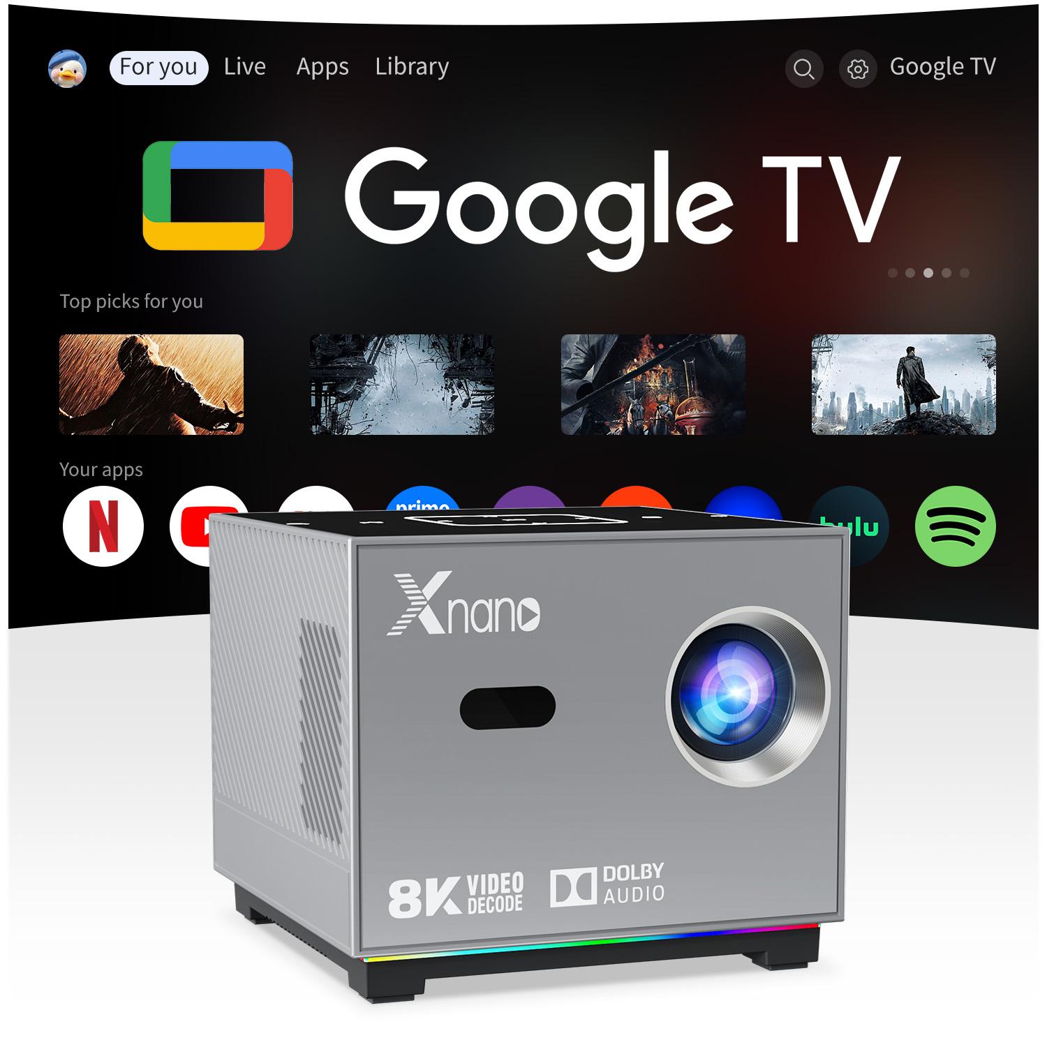 Home Cinema Laser Projector - Xnano Portable Smart Projector Native 720P