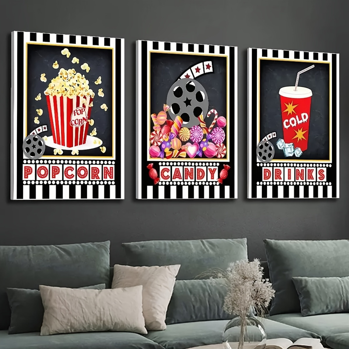 3 pièces Art déco mural sans c - Home Cinema Logo avis et prix